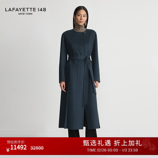 LAFAYETTE148 H型圆领羊绒水波纹双面呢 拉飞逸
