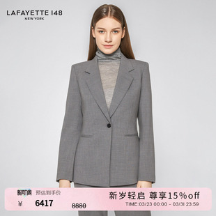 LAFAYETTE148 夹克 拉飞逸弹力羊毛单扣收腰西装