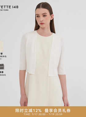 LAFAYETTE148/拉飞逸蚕丝短款空调衫针织外套莱赛尔通勤气质开衫