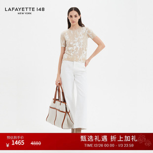 针织上衣 光影印花羊绒短袖 LAFAYETTE148 拉飞逸