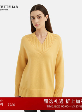 LAFAYETTE148/拉飞逸 经典V领羊绒针织上衣