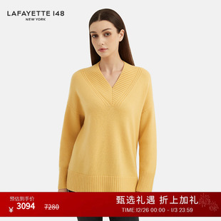 V领羊绒针织上衣 经典 LAFAYETTE148 拉飞逸