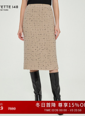 【25秋冬新款】LAFAYETTE148/拉飞逸都柏林花呢直筒迷笛半裙长裙