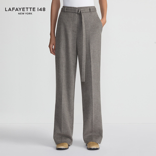 LAFAYETTE148/拉飞逸法兰绒高腰宽腿长裤西裤