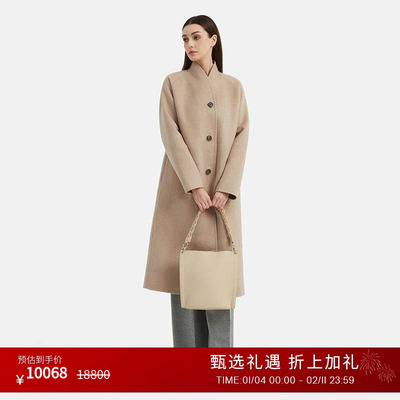 【明星同款】LAFAYETTE148/拉飞逸H型无领双面毛呢