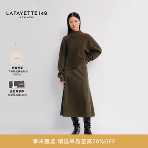 LAFAYETTE148/拉飞逸LP羊毛羊绒松紧腰A字半裙