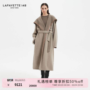 LAFAYETTE148 拉飞逸披肩领羊毛手工双面呢大衣