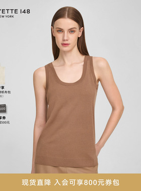 【26春夏新款】LAFAYETTE148/拉飞逸羊毛U型领针织背心
