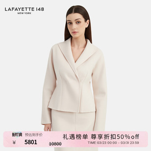 LAFAYETTE148 收腰外套 拉飞逸羊毛双面呢短款