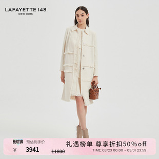 大衣外套 流苏拼接中长款 LAFAYETTE148 拉飞逸