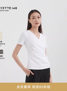 【Essential经典款】LAFAYETTE148拉飞逸简约收腰T恤上衣纯色简约