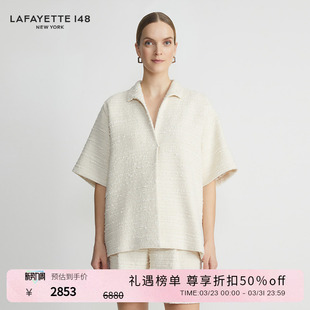 花呢夹克 小香风翼领短袖 LAFAYETTE148 拉飞逸