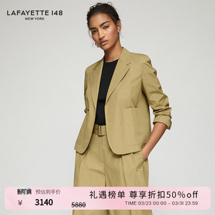 夹克 西装 LAFAYETTE148 拉飞逸高支棉男友风短款