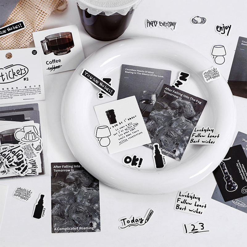 街角咖啡馆手账装饰不干胶贴纸包