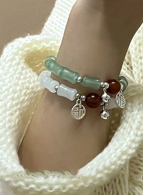 新中式款手链情侣女生ins小众设计复古手串网红闺蜜手饰百搭饰品