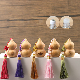 1ml竹葫芦滚珠瓶精油香水小容量分装空走珠古风高档发财平安挂件