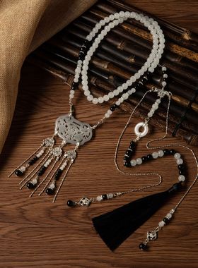 风汉服流苏软璎珞长款项链日常复古明制项链项圈背云璎珞配饰