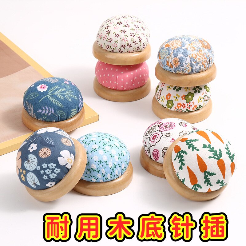 十字绣针扎工具便携木底针插包
