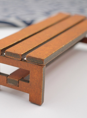 创意摆件迷你无靠长椅小巧可爱美观大气时尚木质迷你长椅摆件装饰