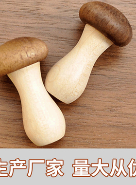 日系zakka杂货古木流行蘑菇筷创意木质可爱筷架蘑菇工艺品摆件