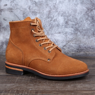 3516厂固特异手工反毛真皮大逃亡靴 M43作战靴户外靴高帮工装皮鞋