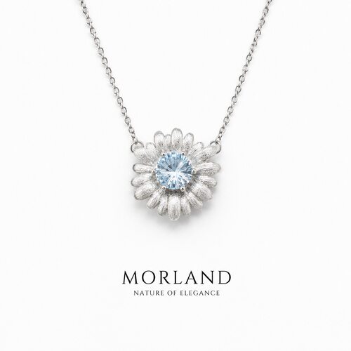 【MORLAND】雏菊项链天然托帕石精工烟花切925银手工拉丝设计款