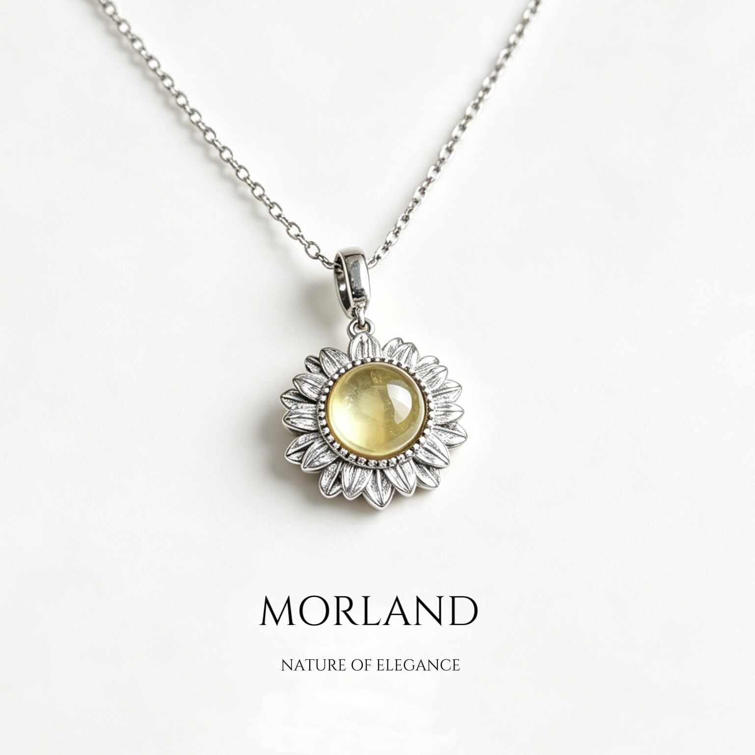 MORLAND天然黄水晶吊坠项链女图片