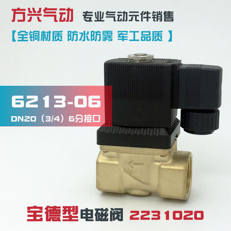 6213-06电磁阀 6分宝德型开关阀 水阀气阀油阀2231020 AC220V 24V