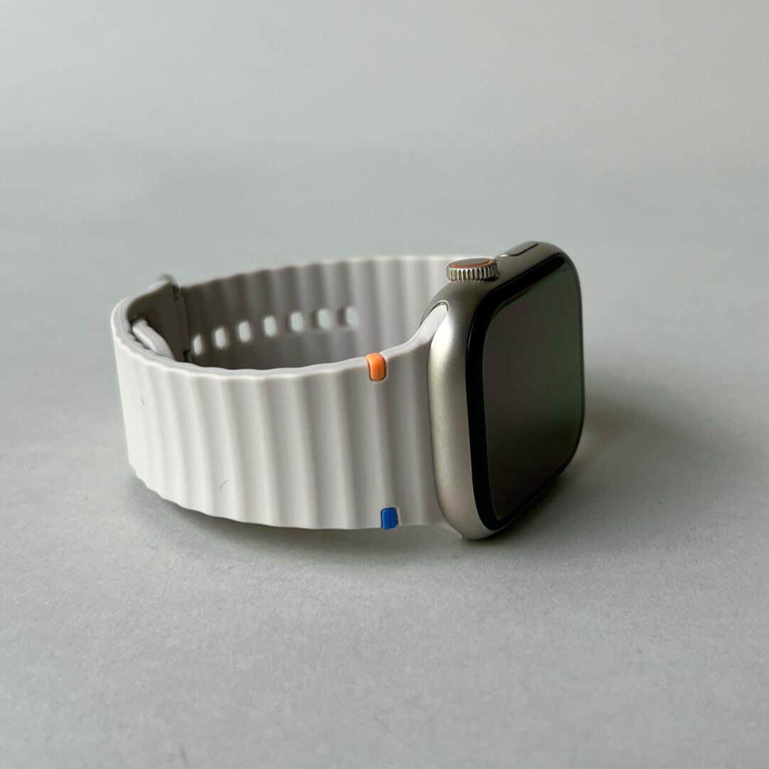 简约素净撞色波浪纹液态硅胶表带applewatch手表带iwatch表带