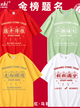 2026高考t恤金榜题名红色短袖必胜中考专用衣服送考服装班服定制