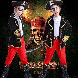 王子海盗化妆舞会cosplay男童加勒比海盗船长衣服 万圣节儿童服装