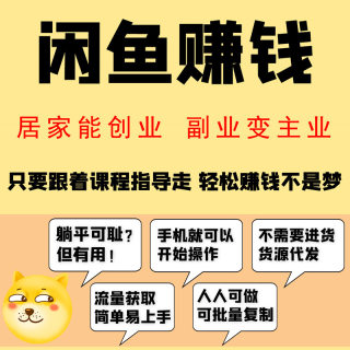 闲鱼运营课程赚钱教程闲鱼提高曝光咸鱼玩家小铺视频副业玩法引流