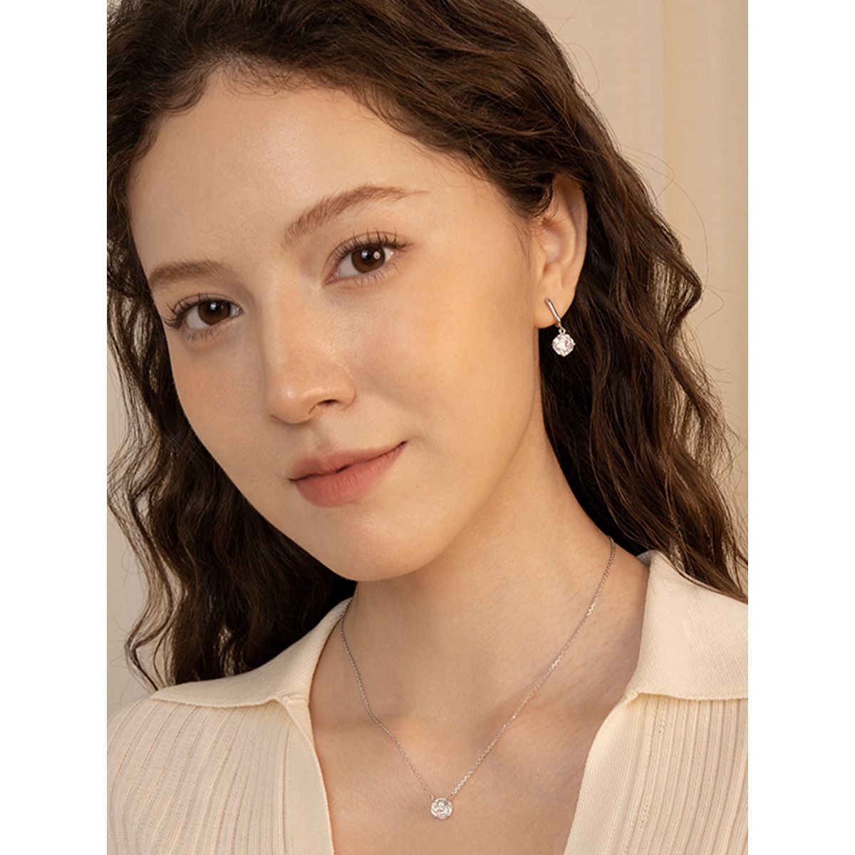 【赵露思同款】闪闪造梦所玫瑰心事耳饰项链戒指女