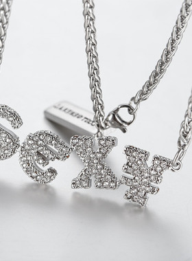 LostGeneral 镶嵌SEXY字母水钻项链网红同款轻奢潮流女锁骨链