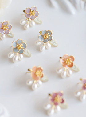 春夏新款M3-2系列小花滴胶度假女士耳钉