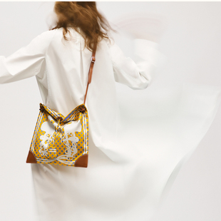 h家包包定制奢侈品限量版新款单肩斜挎印花 Silkycity 33丝巾包女