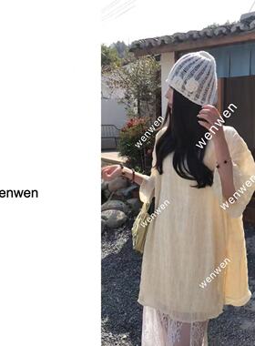 【WEN】荔枝奶泡 2026春季新款文艺设计感圆领百搭T恤 YS1195