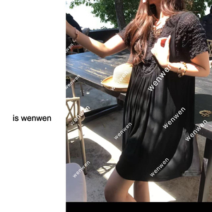 WEN夏季韩系高腰褶皱吊带阔腿裤