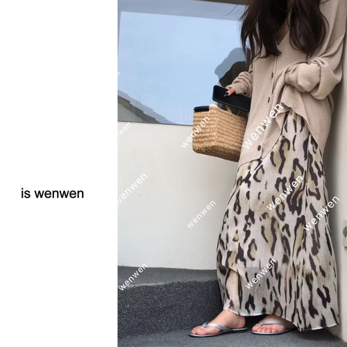 WEN春季新款豹纹半身裙