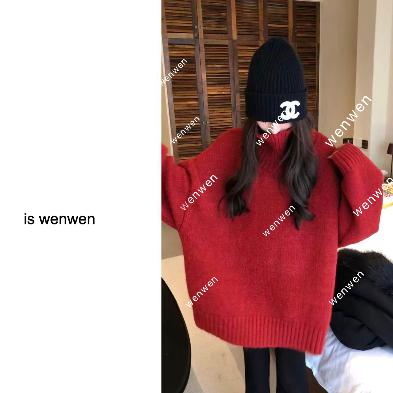 WENYS662高领针织宽松显瘦套头
