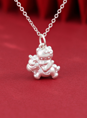 足银999HelloKitty吊坠锁骨链