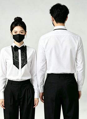 春装亮片长袖修身衬衫潮男韩版ins网红夜店舞台演出服装潮流上衣