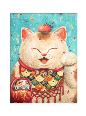 3D-JP平面塑料拼图300片成人儿童益智PhoenixChan开运招财猫H2079