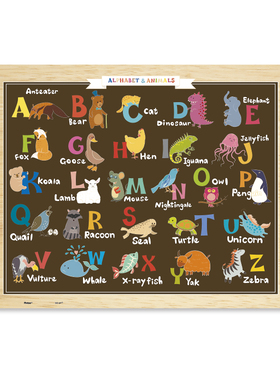 3D-JP平面拼图塑料80片儿童英文字母启蒙认知教育动物ABCT1022