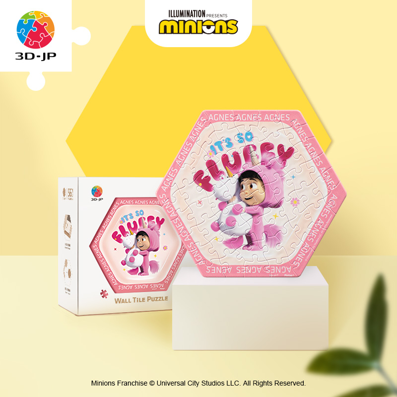 3djp小黄人系列六角壁砖拼图56片