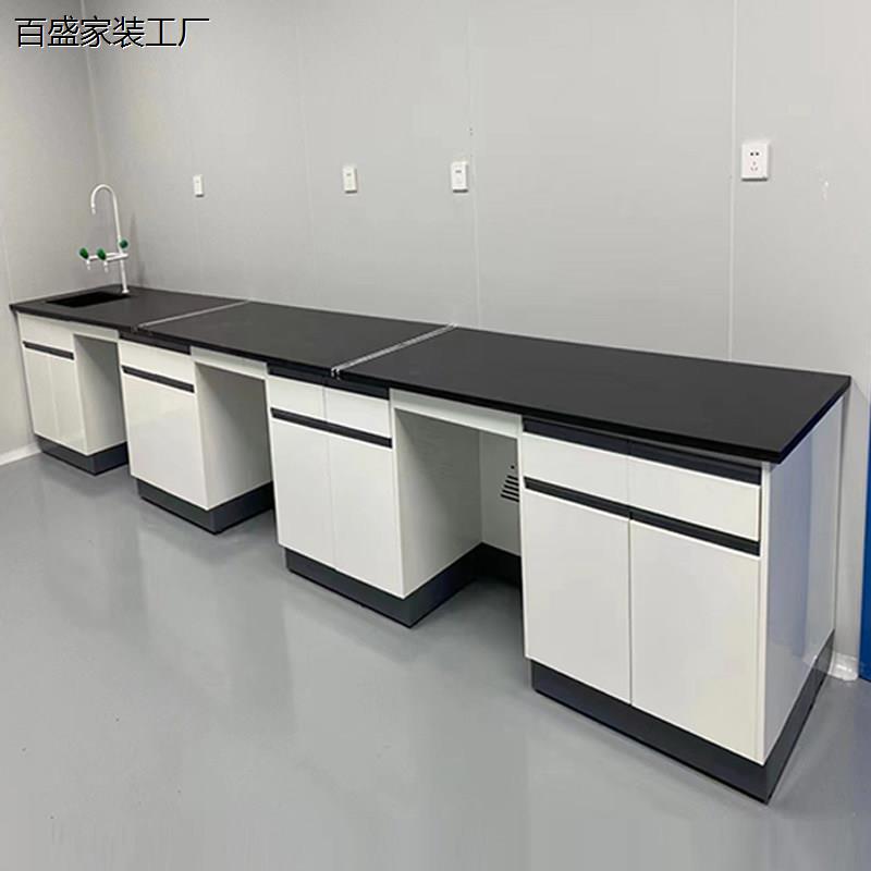 实验室工作台定做钢木边图片