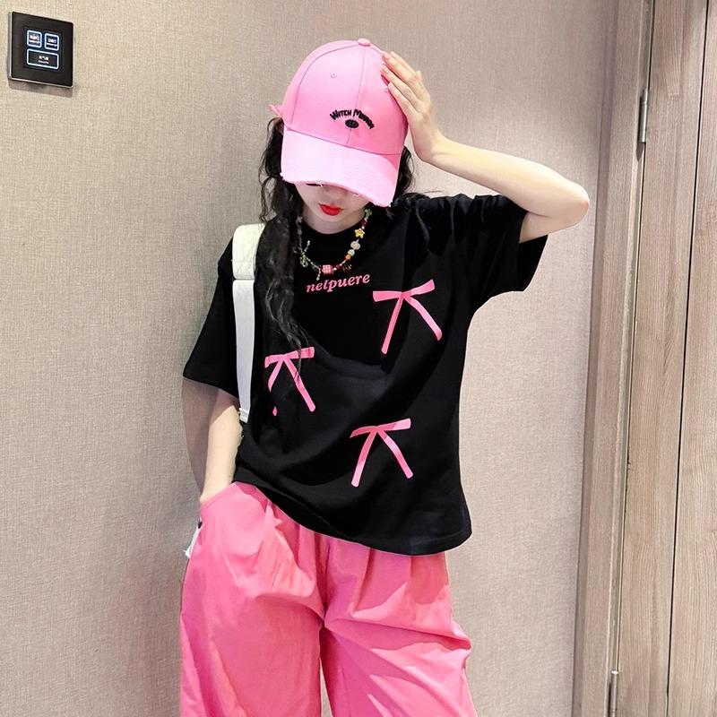 折扣专区清仓撤柜女童短袖阔腿裤套装夏季2025新款儿童洋气时尚休