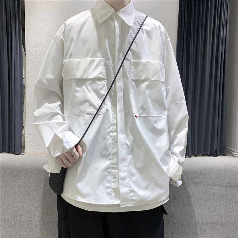 2025秋装新款 宽松工装大口袋长袖衬衫男501-2-CS07-P40图片