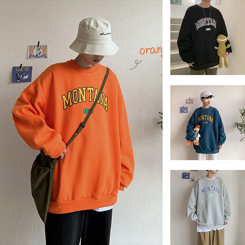秋冬新款简约字母印花宽松圆领卫衣男501-2-T7311-P40,男装卫衣,星座501-2