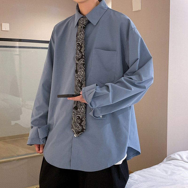 送领带秋装新款腰果花领带DK长袖衬衫宽松JK制服501-2-CS08-P45,男装衬衫,星座501-2
